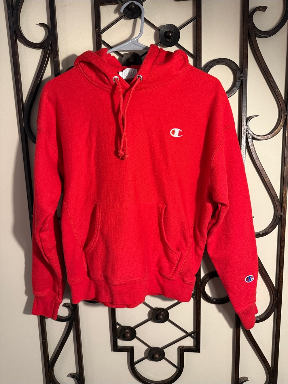 Champion Red Zip-Up Hooded Sweatshirt
